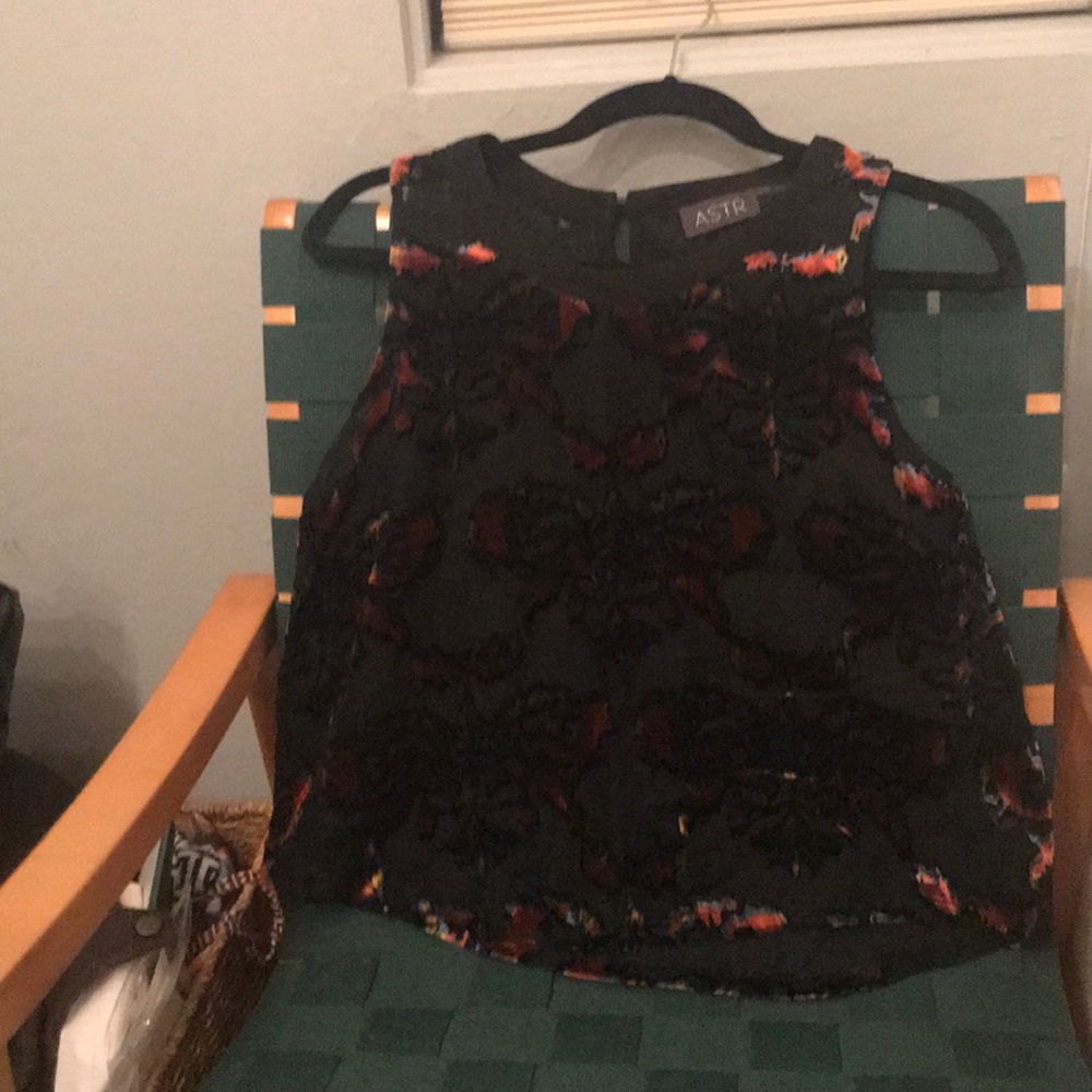 Sheer + velvet tank